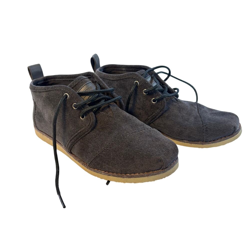 Toms womens blue corduroy chukka lace up ankle boots, oxfords. Size 6M